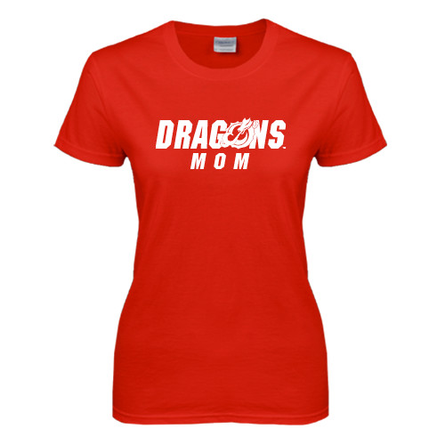  Womens Short Sleeve Red Tee - Mom