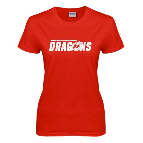  Womens Short Sleeve Red Tee - Official Logo