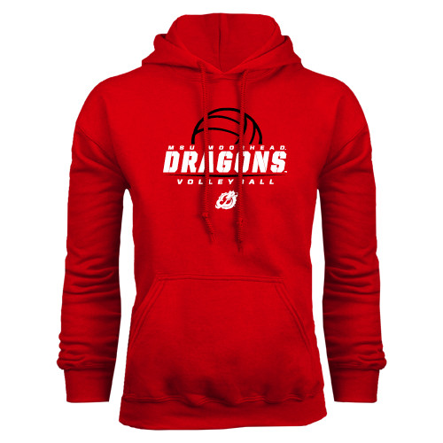  Red Fleece Hoodie - Volleyball Design