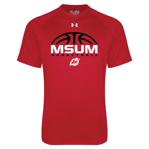  Under Armour Red Tech Tee - Arched Basketball Design