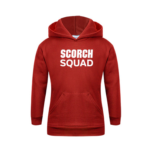  Youth Red Fleece Hoodie - Scorch Squad Text