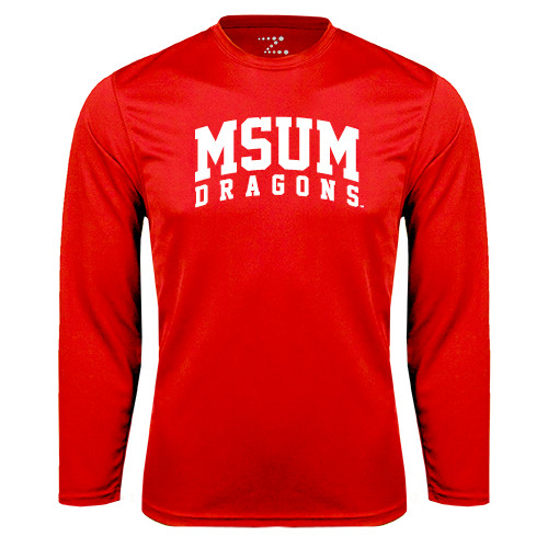  Red Performance Long Sleeve Shirt - MSUM Dragons