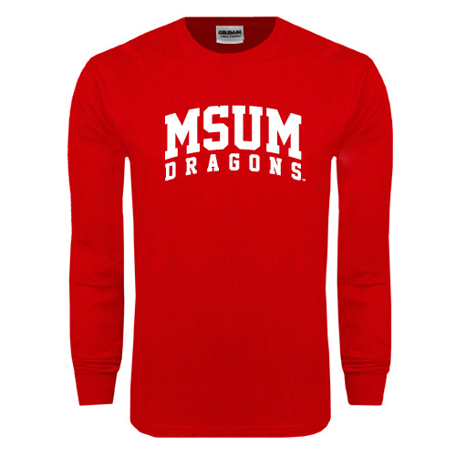  Red Long Sleeve T Shirt - MSUM Dragons