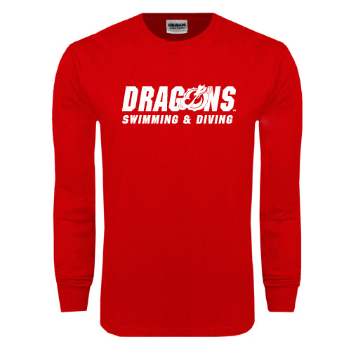  Red Long Sleeve T Shirt - Swimming & Diving