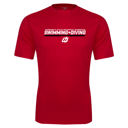  Red Performance Tee - Swimming & Diving Design