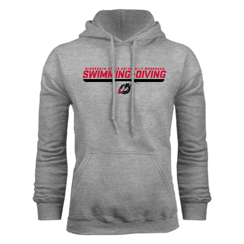  Grey Fleece Hoodie - Swimming & Diving Design