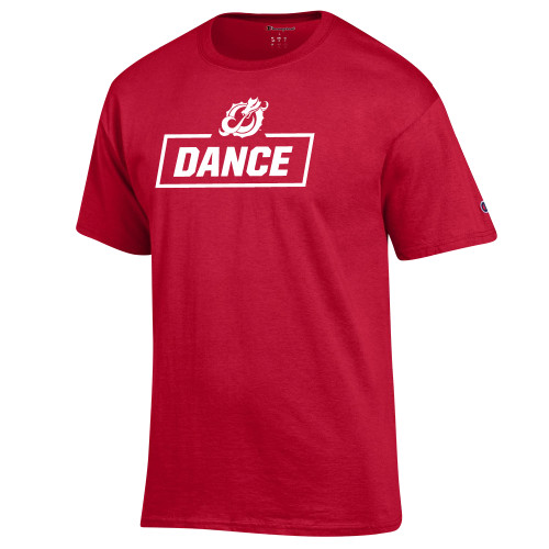  Champion Scarlet Red T Shirt - MSUM Dance With Mascot
