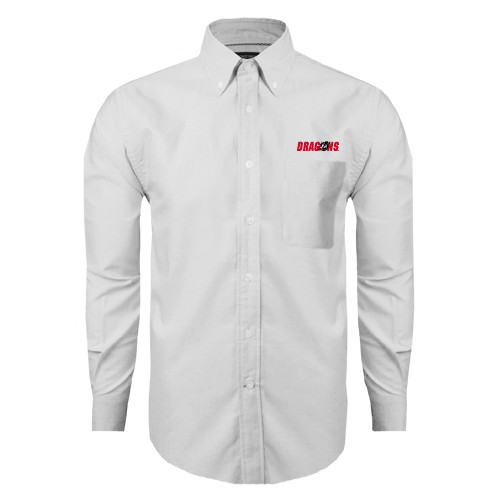  White Oxford Long Sleeve Shirt - Dragons