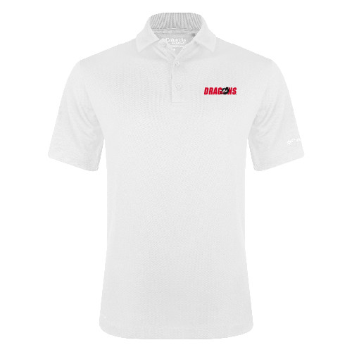  Columbia White Omni Wick Drive Polo - Dragons