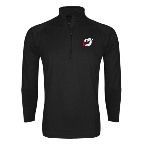  Sport Tek Black Sport Wick Stretch 1/2 Zip Pullover - Dragon Mark
