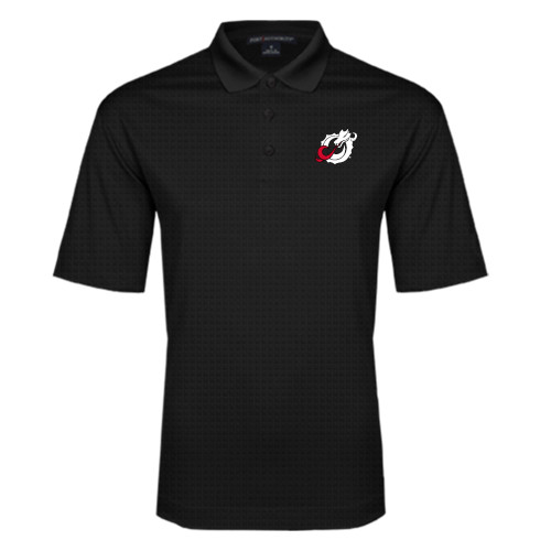  Black Performance Fine Jacquard Polo - Dragon Mark
