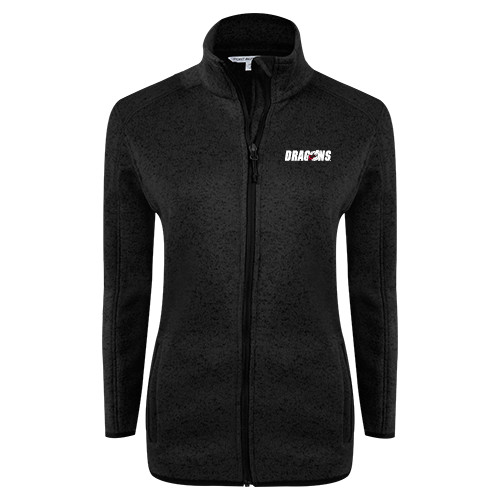  Womens Black Heather Fleece Jacket - Dragons