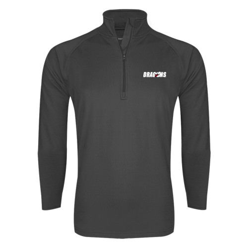  Sport Tek Charcoal Sport Wick Stretch 1/2 Zip Pullover - Dragons