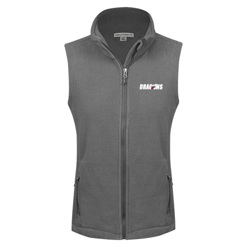  Womens Charcoal Fleece Full Zip Vest - Dragons