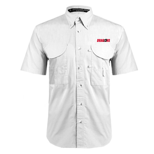  White Fishing Shirt Performance Short Sleeve - Dragons