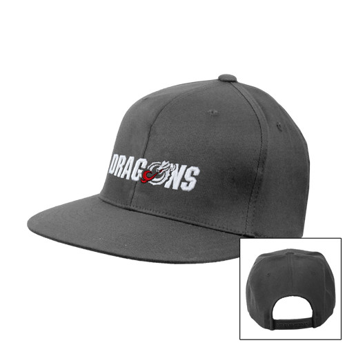  Charcoal Flat Bill Snapback Hat - Dragons