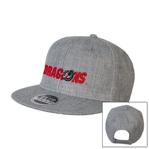  Heather Grey Wool Blend Flat Bill Snapback Hat - Dragons