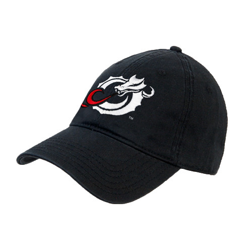  Black Unstructured Adjustable Low Profile Hat - Dragon Mark