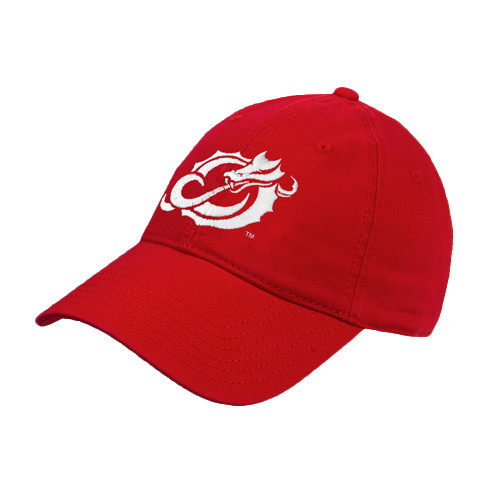  Red Unstructured Adjustable Low Profile Hat - Dragon Mark