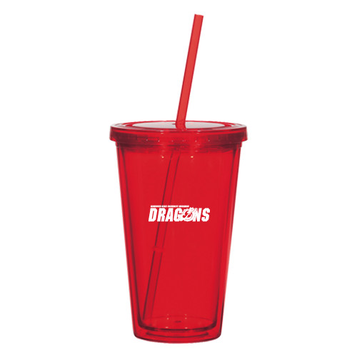  Madison Double Wall Red Tumbler w/Straw 16oz - Official Logo