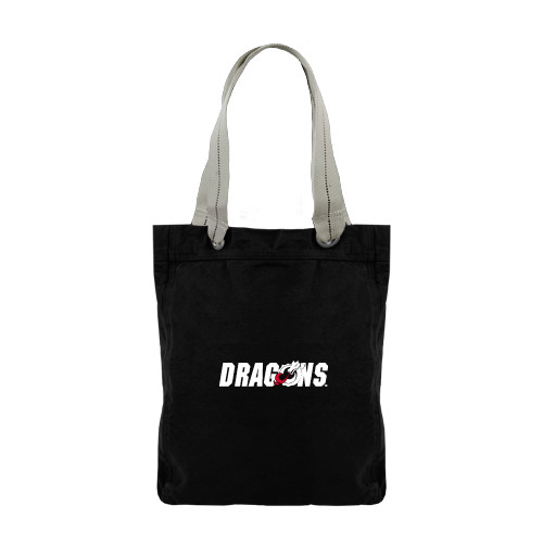 Allie Black Canvas Tote - Dragons