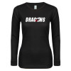Thumbnail image for  Womens Black Long Sleeve V Neck Tee 