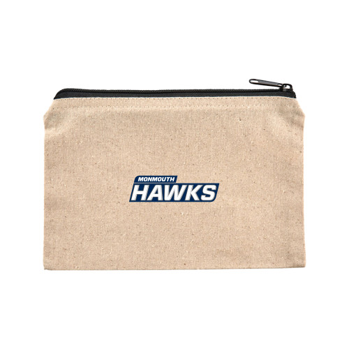  8oz. Natural Cotton Travel Pouch - Monmouth Hawks