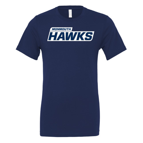  Bella + Canvas Navy Jersey Cotton T Shirt - Monmouth Hawks