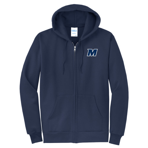  Extended Navy Fleece Full Zip Hoodie - Monmouth M