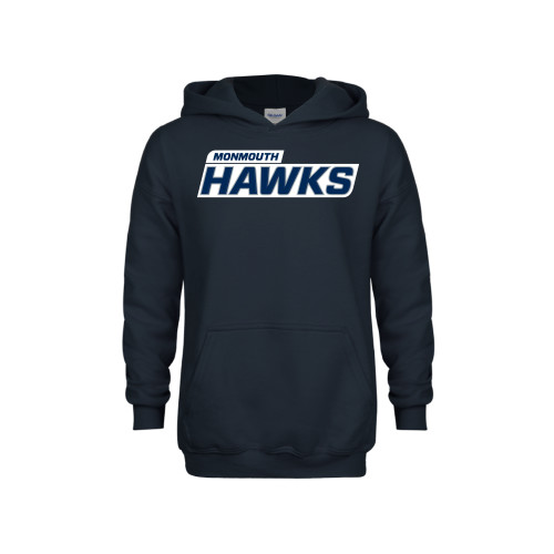  Youth Navy Fleece Hoodie - Monmouth Hawks