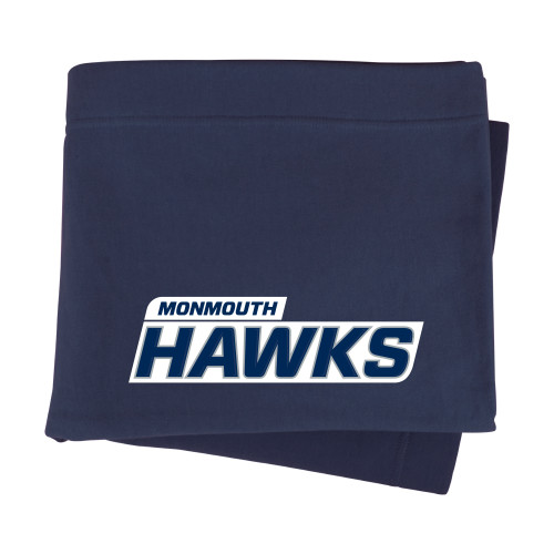  Navy Sweatshirt Blanket - Monmouth Hawks