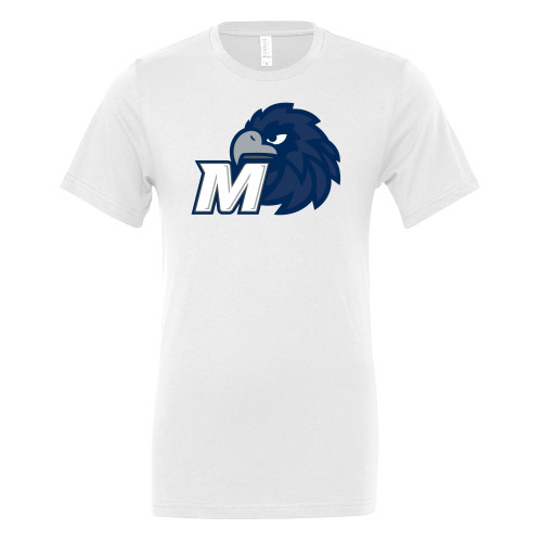  Bella + Canvas White Jersey Cotton T Shirt - Monmouth M with Hawk Head