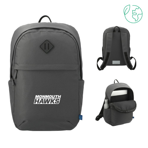  Repreve Charcoal Ocean Commuter Computer Backpack - Monmouth Hawks Stacked