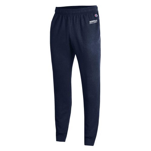  Champion Navy Powerblend Fleece Jogger - Monmouth Hawks Stacked