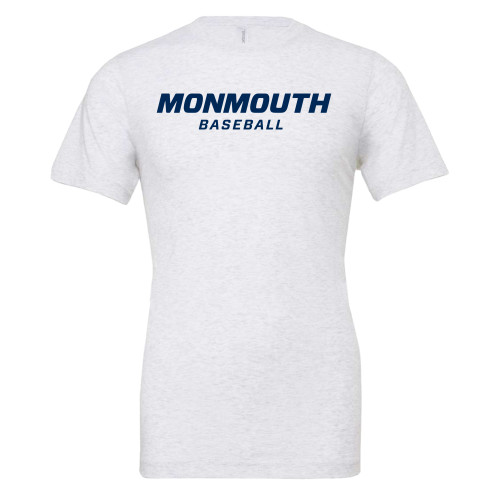  Bella + Canvas Ash Grey Jersey Cotton T Shirt - Monmouth Wordmark Baseball