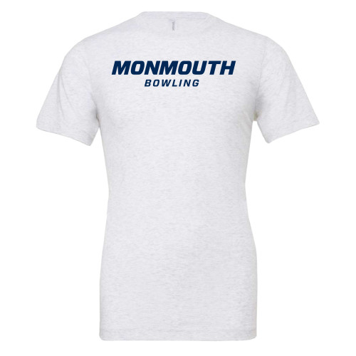  Bella + Canvas Ash Grey Jersey Cotton T Shirt - Monmouth Wordmark Bowling