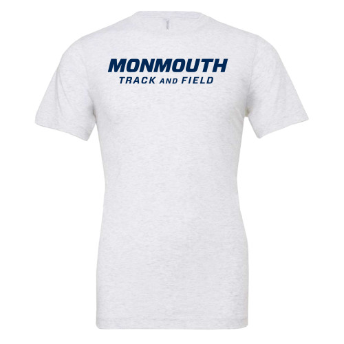  Bella + Canvas Ash Grey Jersey Cotton T Shirt - Monmouth Wordmark Track and Field