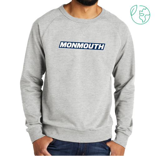  Allmade Light Grey Organic French Terry Crewneck Sweatshirt - Monmouth Wordmark Framed