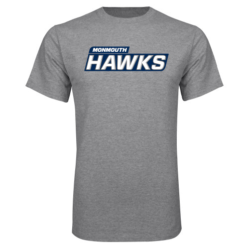  Grey T Shirt - Monmouth Hawks