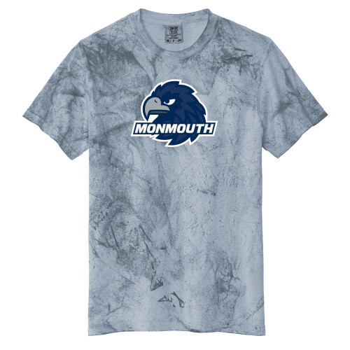  Comfort Colors Blue Heavyweight Color Blast Tee - Monmouth Wordmark with Hawk Head