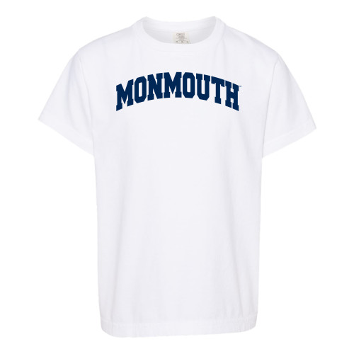  Comfort Colors Youth White T Shirt - Monmouth Collegiate Arch