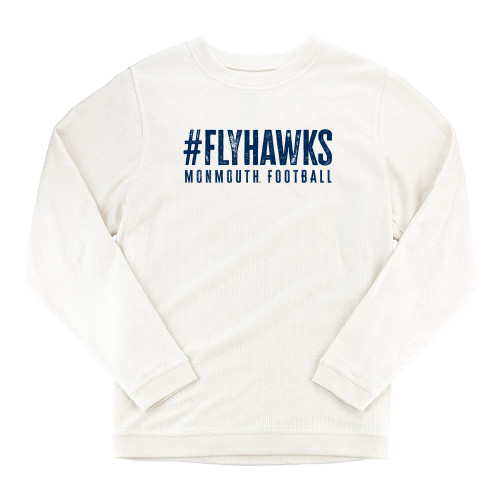  Boxercraft Womens Cream Corded Crew - Monmouth Football Fly Hawks