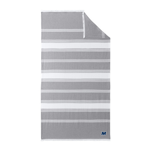  100% Cotton Grey/White Beach Throw - Monmouth M