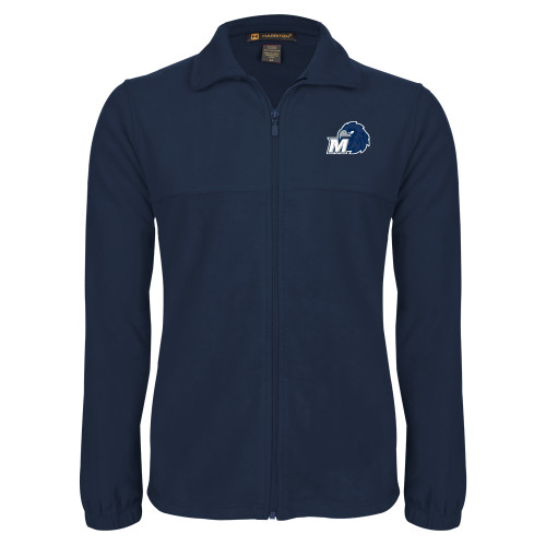  Navy Fleece Full Zip Jacket - Monmouth M with Hawk Head