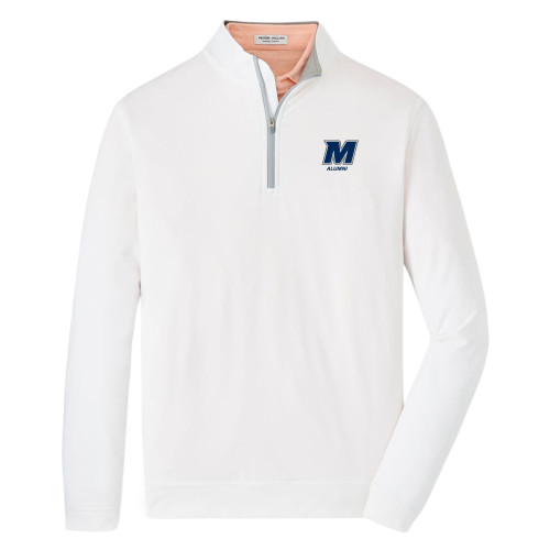  Peter Millar White Perth Performance 1/4 Zip - Monmouth Alumni