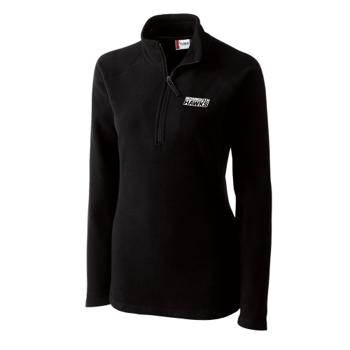  C&B Womens Black Clique Summit Performance Fleece Half Zip - Monmouth Hawks Stacked