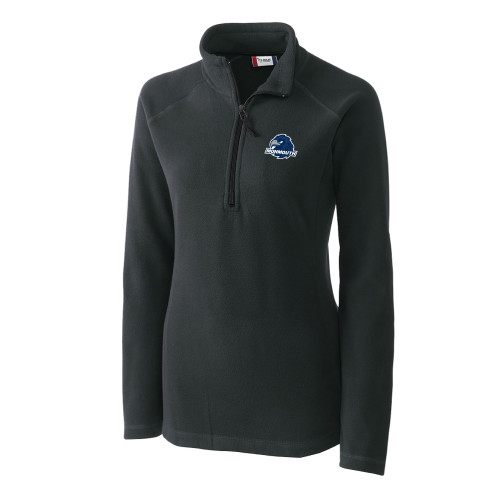  C&B Womens Charcoal Clique Summit Performance Fleece Half Zip - Monmouth Wordmark with Hawk Head