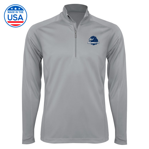  Syntrel Platinum Interlock 1/4 Zip - Monmouth Wordmark with Hawk Head