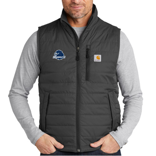  Carhartt Charcoal Gilliam Vest - Monmouth Wordmark with Hawk Head