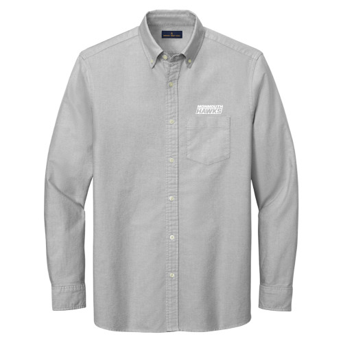  Brooks Brothers Windsor Grey Casual Oxford Cloth Shirt - Monmouth Hawks Stacked